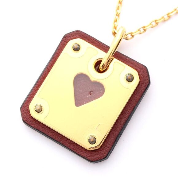Hermes As de Coeur PM Necklace Gold Plated - Picture 1 of 6